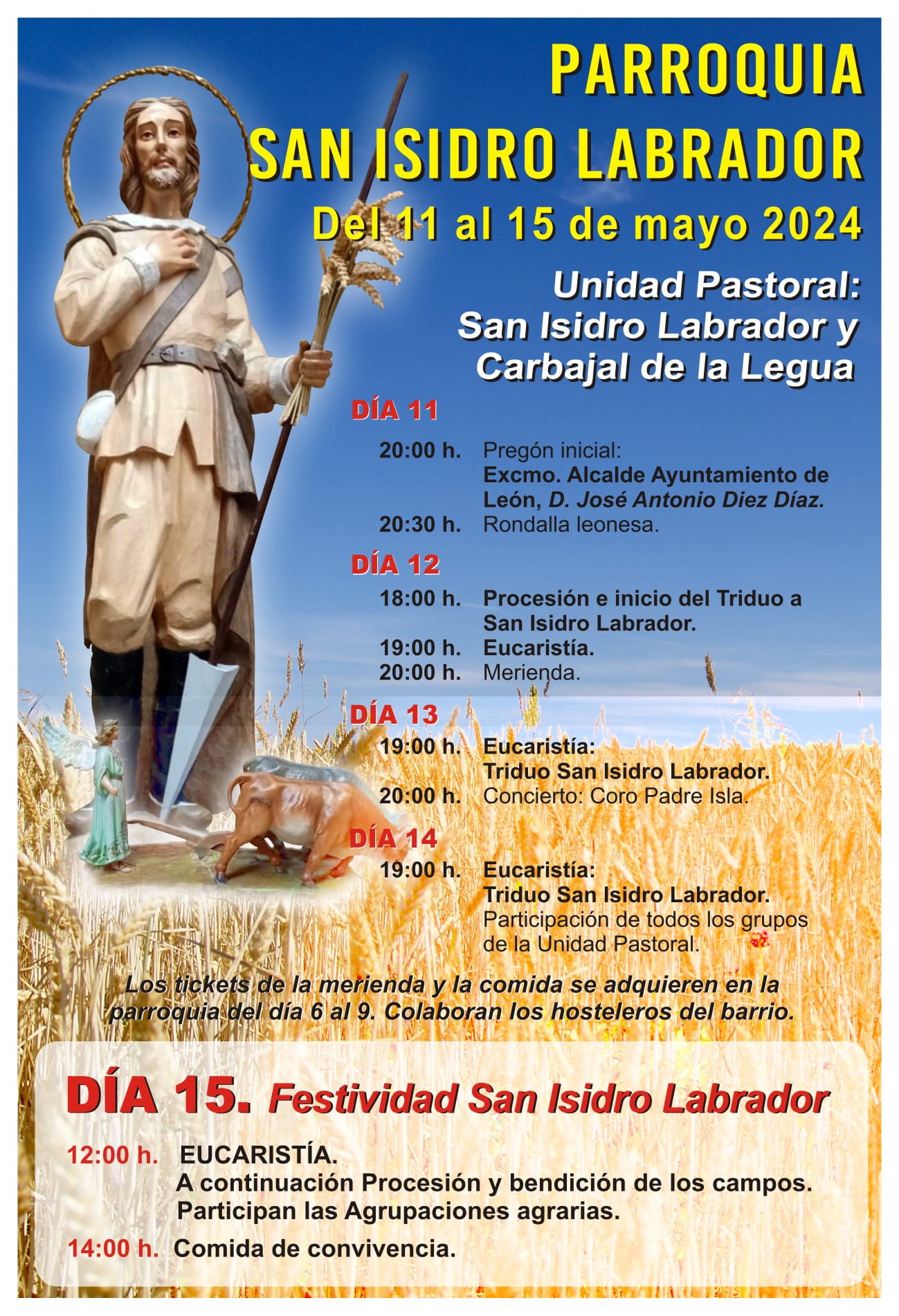 Del 11 al 15 de mayo La Parroquia de San Isidro Labrador de León